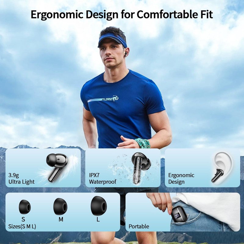 OWMSIC 2026 New Wireless Earbuds, Bluetooth 5.4 Headphones with Noise