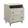 Walker Edison Florence 2 Drawer Open Top Side Table with