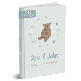 mintkind® Baby Album "Dein erstes Lebensjahr" A5 Mint | Baby Photo Album to Design Yourself | Baby Gift for Girls and Boys | Baby Book to Enter | Baby Book from 0 Months | Baby Diary