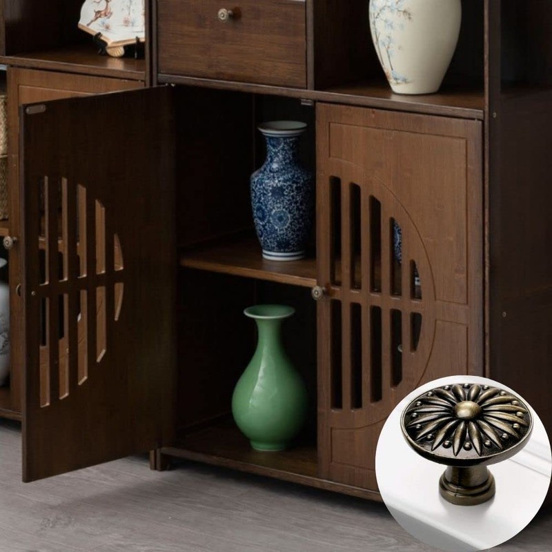 Lemfema Drawer Pulls, Antique Style, 5 Pieces, 3 Sizes Included,