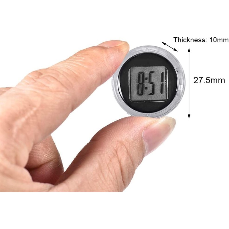 1Pc Mini Motorcycle Clocks,Lighting and Electrical,Stick On Analog Car Clock,Waterproof