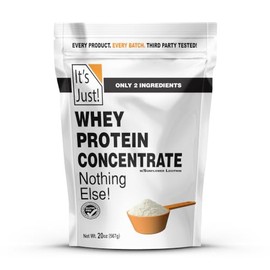 HOTMUZ- ¡Es Justo! Concentrado de Proteína de Suero 100%, Hecho en USA, Premium WPC80, Sin Adición de Sabores o Artific
