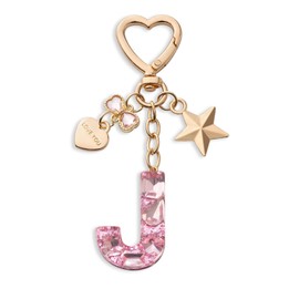CHUQING Keyring Letter Pink Key Ring Initial Letter with Letters for Girls Women, Rosa-j, S