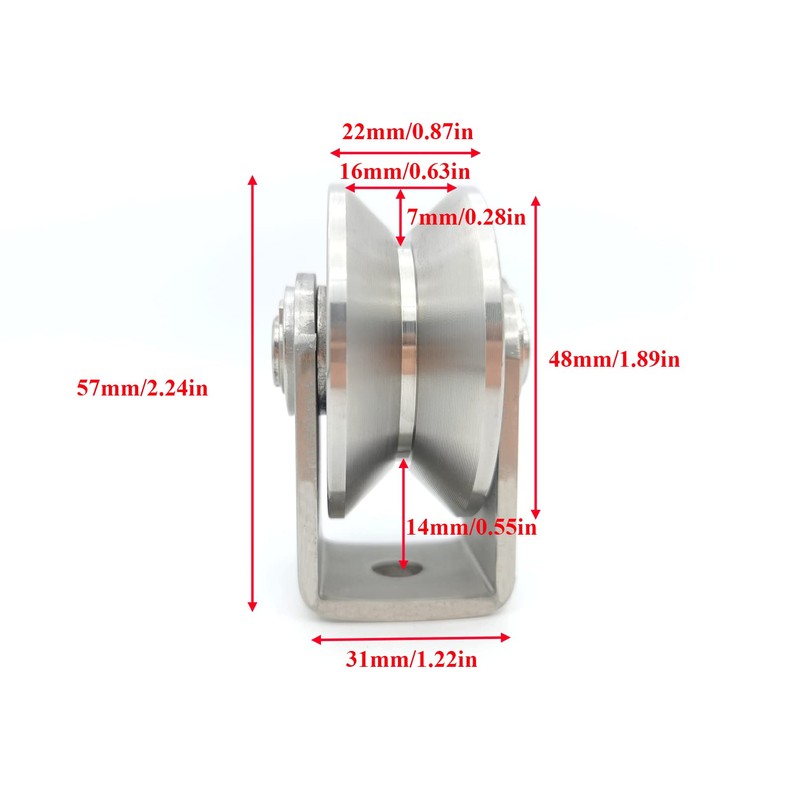 Stainless Steel V Groove Wheel Heavy Duty Caster Rigid Track