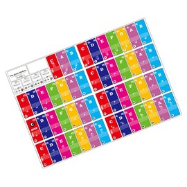 Solinder Pegatinas de Teclado de Piano para teclados de 37/49/61/88 Teclas extraíbles Coloridos para niños Principiantes Aprendizaje de práctica de Piano