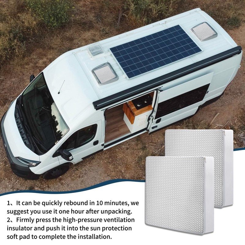 2Pcs RV Skylight Insulator 14x14x2.8 Inches, Universal RV Vent Insulator