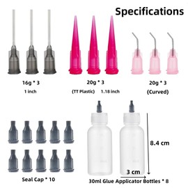 KIGITIK 8 Pcs 30ml Precision Applicator Bottle, Glue Squeeze Bottle, Glue Applicator Bottles, for Paint Quilling Craft and ink