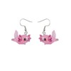 Cute Pink Axolotl Dangle Earrings for Women Unique Cartoon Animal