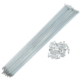 A ABSOPRO 36 Set 14G Bicycle Spokes 299mm Bike Wheel Spokes Galvanized Carbon Steel Silver Tone