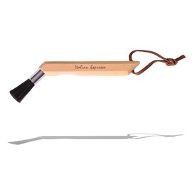 Valentino Garemi Coffee Machine Cleaning Brush – Espresso Dispenser or Spice Grinder Residue Remover – Genuine Natural Bristles & Ergo Design – Made in Germany