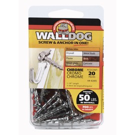 Hillman 3/16 in. Dia. x 1-1/4 in. L Chrome Pan Head Walldog Screw & Anchor 20 pk