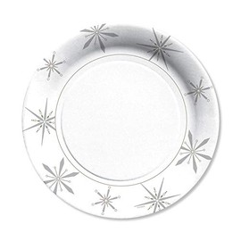 Lenox Federal Platinum Snowflake Christmas Disposable Paper Plates, 10.5'' D, 8pcs