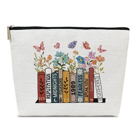 Ythuil Music Lovers Gifts Makeup Bag, Floral Cosmetic Bag for Purse, Music Gifts for Women Sister BFF Friends Teen Girls Daughter, Girl Stuff, Birthday Present