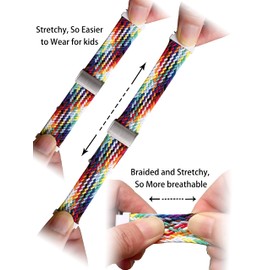 SeaChuh 2 Pack Stretchy Braided Watch Bands Compatible with SyncUP Watch 2/1 or Garmin Bounce Watch (PinkBlue MultiColor)