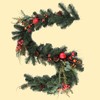 Set of 2: 6ft Traditional Pine Garland with Realistic Fruits,
