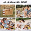 HappyPicnic Picnic Basket Set for 2 - Wicker Picnic Basket