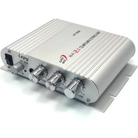 Mini HiFi 2.1 Stereo Bass Auto Car Home Audio Amplificador de Potencia Amplificador Digital, 15 W X 2 RMS, y Entrada de Audio de 3,5 Mm, Casa de Aluminio Liviana, para (Plata)