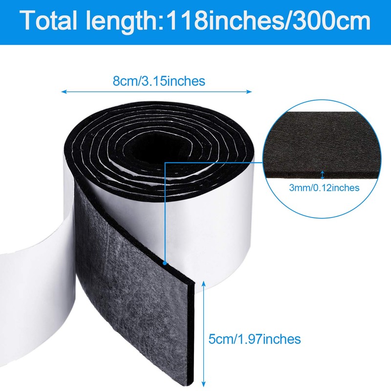 Shappy 2 Packs Felt Strips with Adhesive Backing Felt Tape