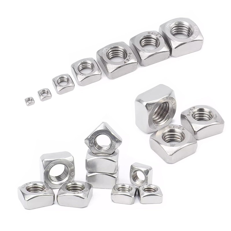 Ymaiss 240pcs Metric 304 Stainless Steel Square Nuts Assortment Kit,