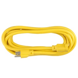 Surtek Extensión eléctrica uso extra rudo aterrizada color amarillo, 4 m