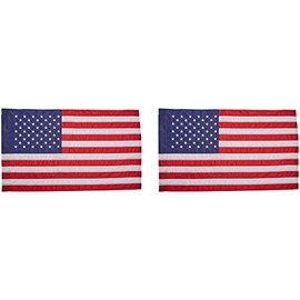 Annin Flagmakers Model 21850 American Flag Nylon SolarGuard NYL-Glo, 2 ½ x 4 ft, 100% Made in USA with Sewn Stripes, Embroidered Stars and Banner-Style Pole Sleeve (Two Pack)