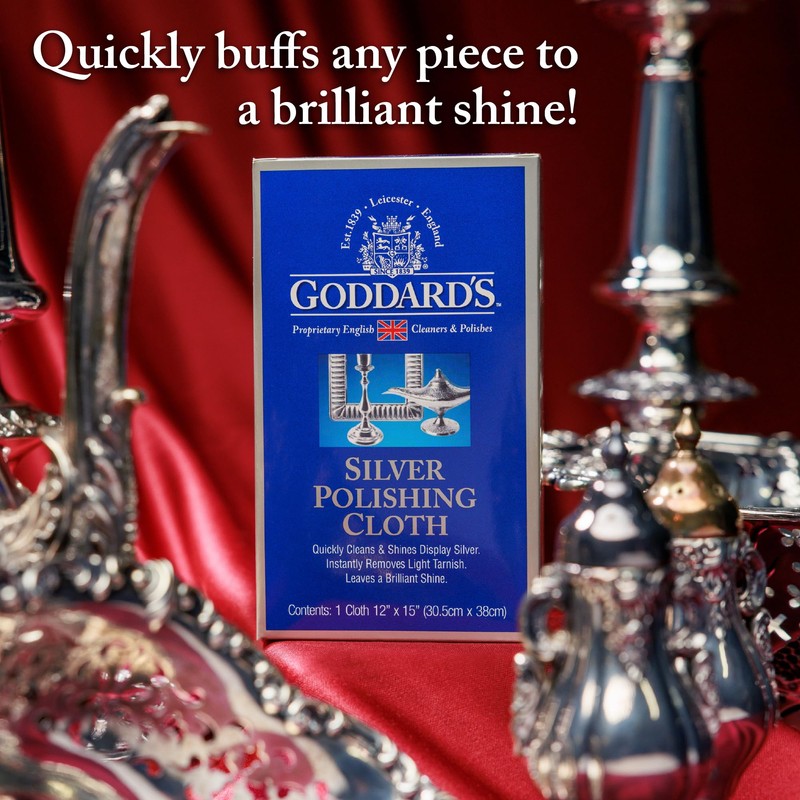 Goddard's Silver Polishing Cloth for Jewelry, Remove Tarnish on Plated