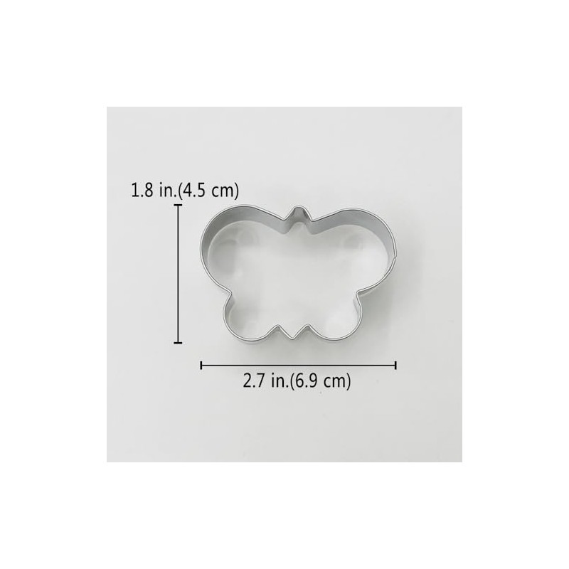 LILIAO Mini Butterfly Cookie Cutter, 2.7 x 1.8 inch, Stainless
