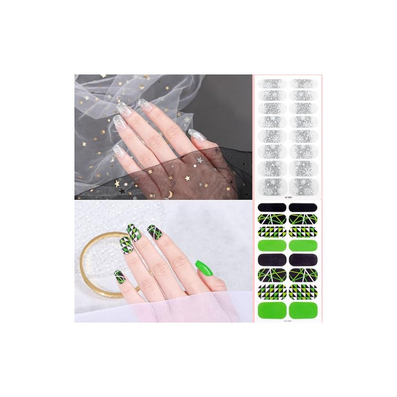 Pegatinas Autoadhesivas para Uñas, 8 Hojas de Tiras de Esmalte