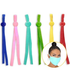 Adjustable Anti-Slip Earloop Buckle Straps Elastic Ear Band Drawstring Cord - Rope for DIY Sewing - 120 PCS 6 Assorted Colors (Multicolor 1, 120)