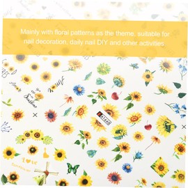 Healeved 6sheets Floral Nail Decals for Women Transfer Stickers Flower Patterns for Nail and More for Designs