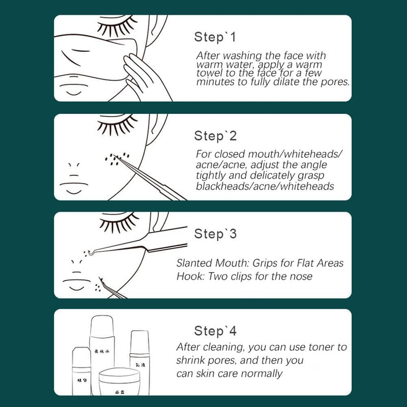 3Pcs Professional Blackhead Tweezer Professional Facial Blackhead Remover Tweezers Precision