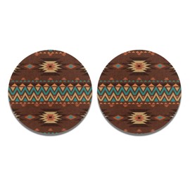 BYCHECAR Aztec Car Coasters for Women Western Car Cup Holders Coaster Automotive Cup Holder Vehicle Interior Accessories Keep Car Clean