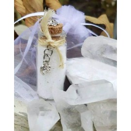 White Cauldron Ritual Sand Bottle Gift Kit 4oz Ritual Crystal Altar Incense