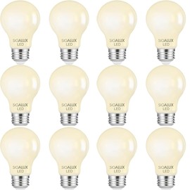 Sigalux Dimmable E26 Light Bulb 60 Watt Equivalent, Energy Star Certified Daylight 2700K LED Filament Bulb, A19 LED Edison Vintage Antique Frosted Bulbs with Medium Base, 800LM, UL Listed, 12 Packs