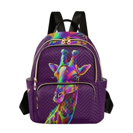 Mnsruu Women Backpack Ladies Travel Rucksack Colorful Giraffe Shoulder Bag Purse Fashion Casual Daypack for Work Shopping College