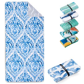 Fit-Flip XXL Beach Towel - Microfibre Bath Towel - Beach Towels Lightweight and Quick Drying - 100% Recycled Microfibre Towel - Beach Towel for Bathing (Boho 200 x 90 cm)