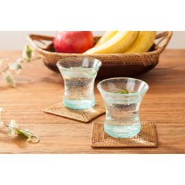 Ata Coaster Square Shape, Set of 5, Asian Goods, Natural Material, Square Tray, Rug, Square Shape, Display Mat, Stylish (Set of 5)