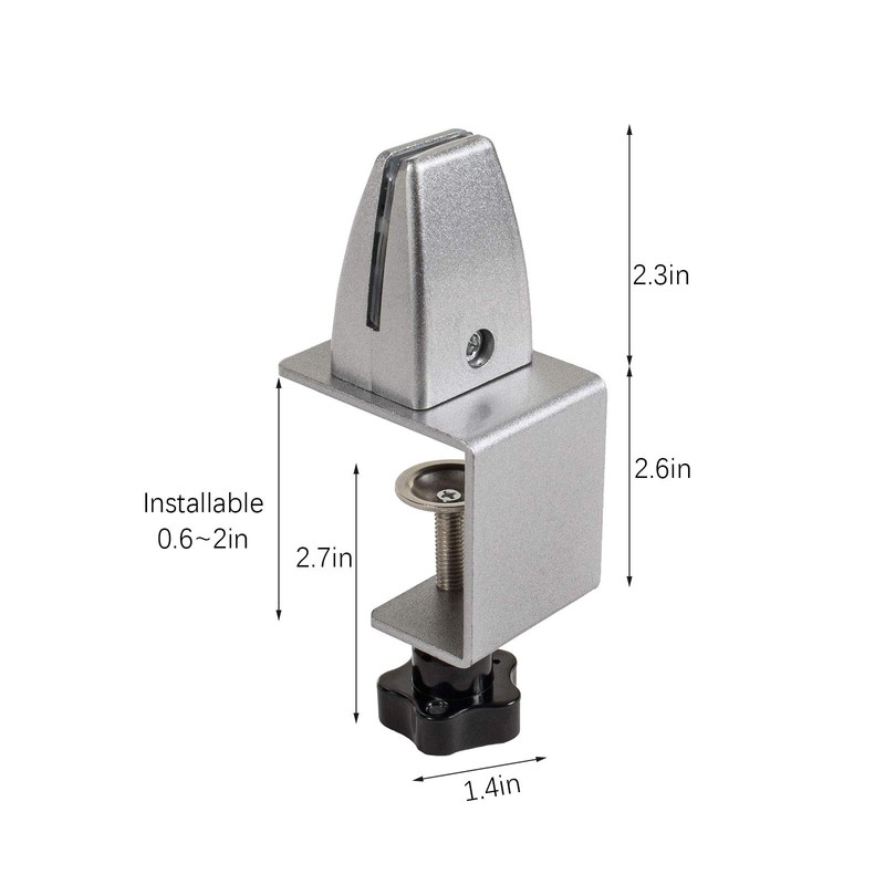 WyldSenc 2 x Desk Divider Clamp Alloy Screen Clip Desktop