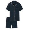 Schiesser Men's Short Pyjamas with Buttons Warmer Cotton - Fine