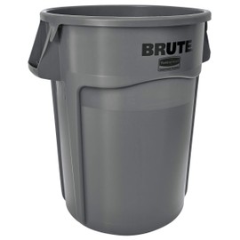 Rubbermaid Commercial Products Rubbermaid Commercial Products BRUTE Heavy-Duty Round Trash/Garbage Container, 44-Gallon, Gray, for Landscapers/Construction Sites/Restaurants/Back of House/Offices/Warehouses/Commercial Environments