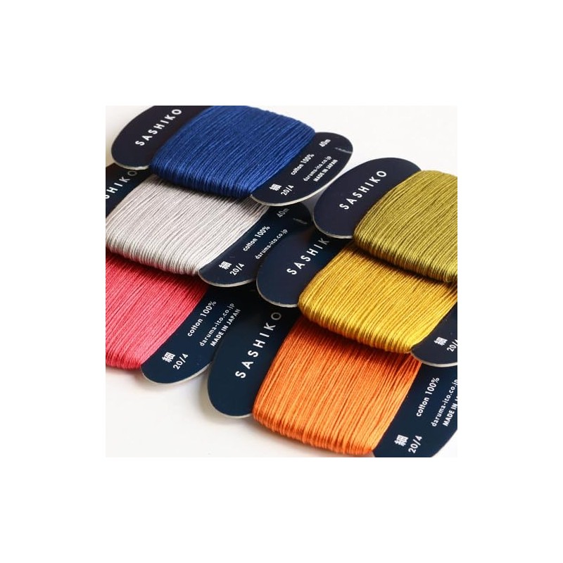 Nippon Chuko DRM2400-6SET-B Yokota Daruma Sashiko Thread (Thin) Card Roll
