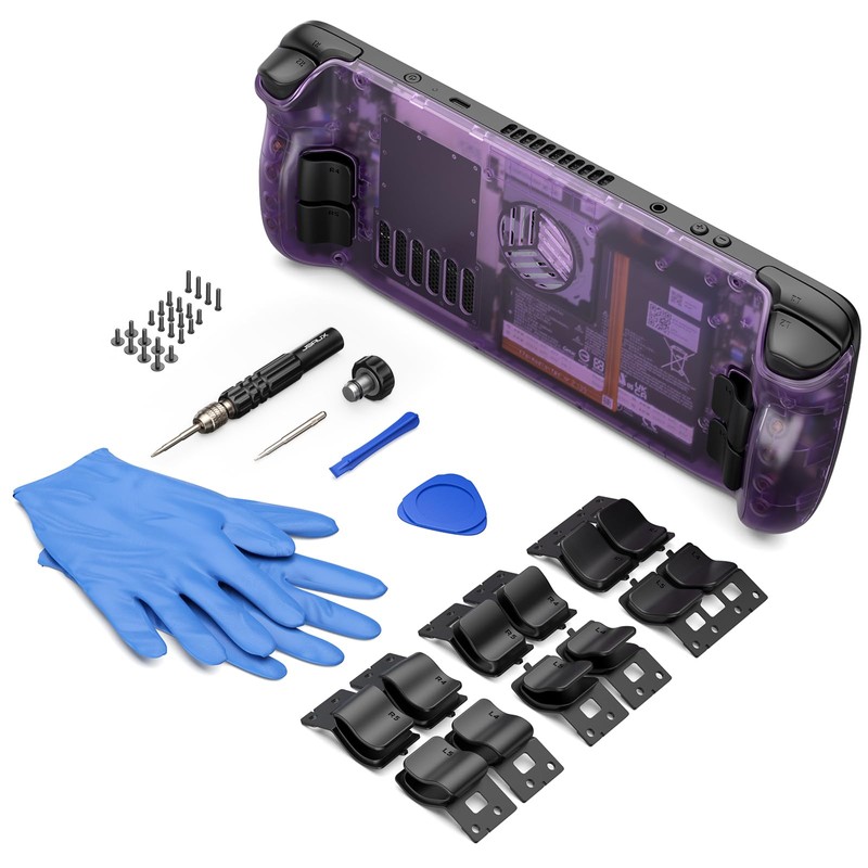 JSAUX Transparent Back Plate Compatible with Steam Deck OLED/LCD, DIY