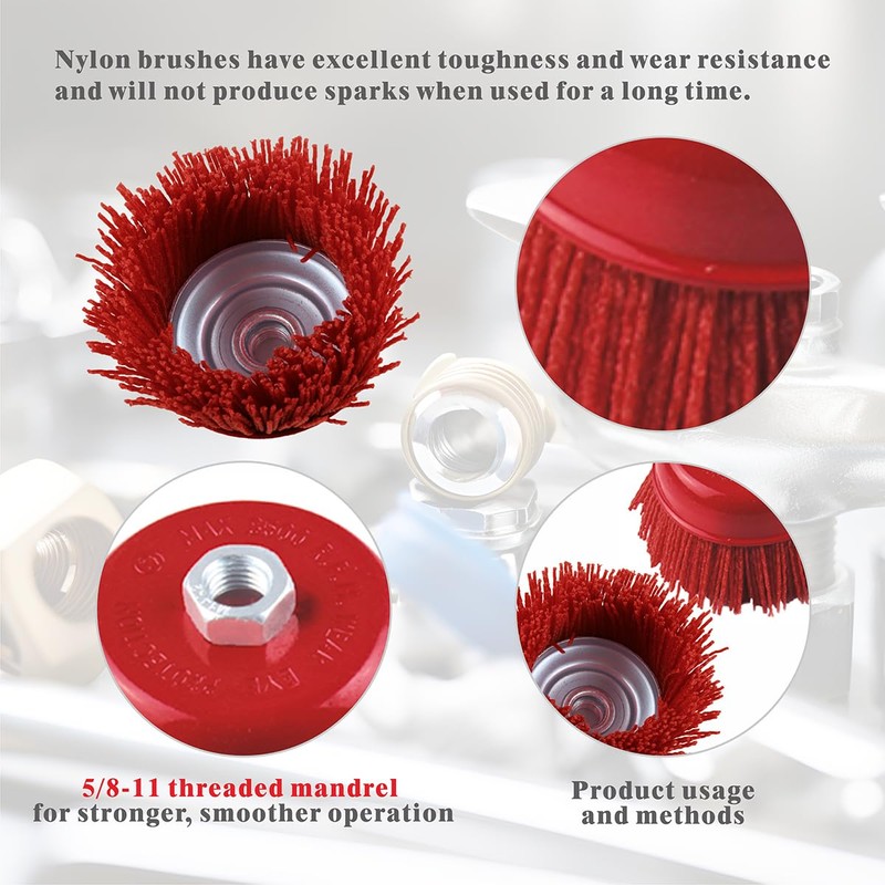 4 Inch Nylon Cup Brush for Angle Grinder, Abrasive Filament