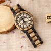 Dentily Men's Wood Watch Engraved Tree of Life Pattern Quartz