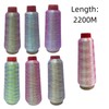 2200M Metallic Embroidery Thread Iridescent Glitter Polyester Sewing Thread for