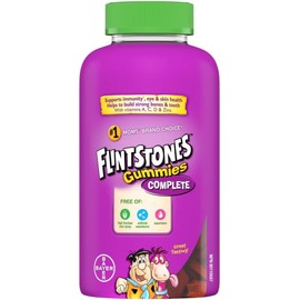 FLINTSTONES Complete Kids Multivitamin Gummies - Multivitamins for Kids, Kids Multivitamin Gummy Helps Maintain Good Health, Free of Artificial Sweeteners, Free of Aspartame, Free of Synthetic FD&C Dyes, 180 Gummies