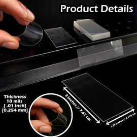 500 Clear Plastic Tags, 3" x 1.25" Inch Shelving Insert Tag, Removeable Transparent Retail Price Label Holders for Gondola Shelf Channels or Data Ticket Channels