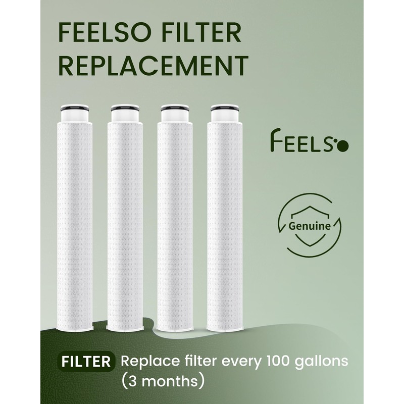 4 Pack Replacement Filters for Feelso Black Bathroom Faucet
