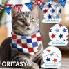 Oritasy Checkered 4th of July Dog Bandanas, 2-Pack Triangle Reversible