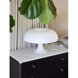 Mushroom Table Lamp Dimmable with 4 Lighting Modes Retro Mushroom Shade Shaped Desk Lamp Mood NightLight Room Lights Table Lamp for Home Bedroom Liveroom Aesthetic Mid Century Modern (WHITE)